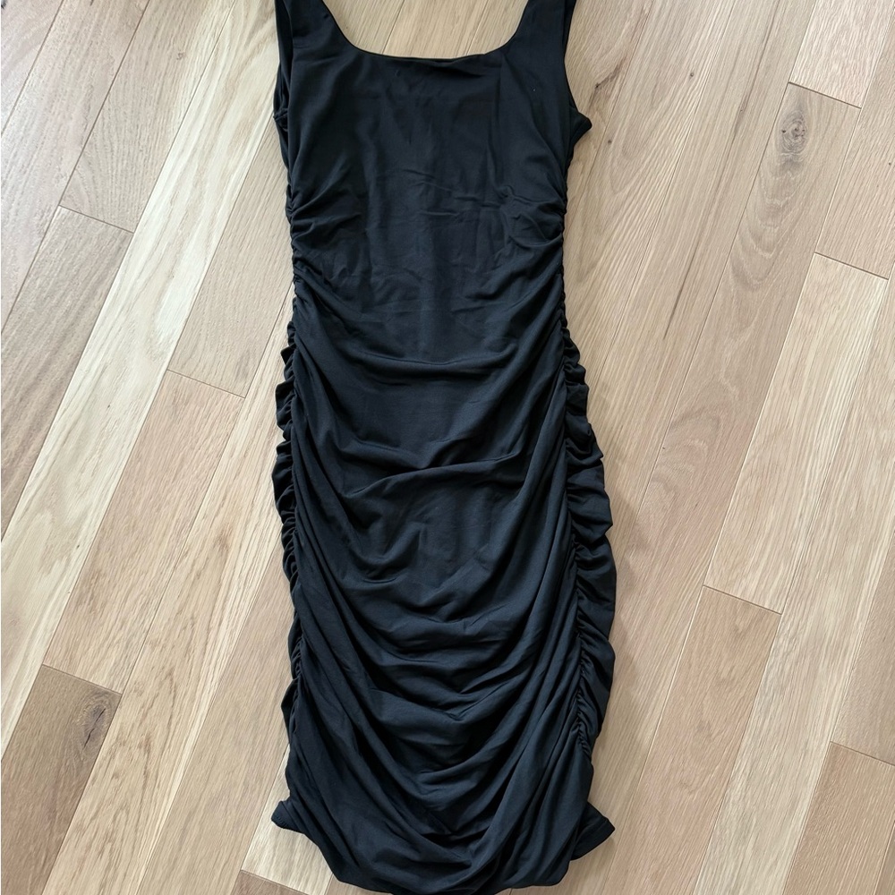 Bodycon Square Neckline Ruched Dress